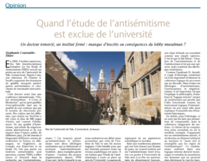 Lire la suite à propos de l’article Quand l&rsquo;étude de l&rsquo;antisémitisme est exclue de l&rsquo;université
